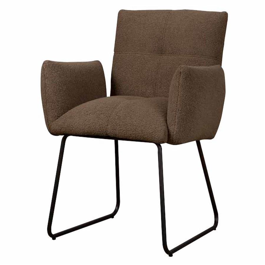 Dante Armstoel - fabric Teddy MJ87 Dark brown